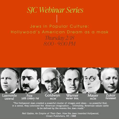 Banner Image for Webinar Jews in Popular Culture - Hollywood's American Dream as a mask. 